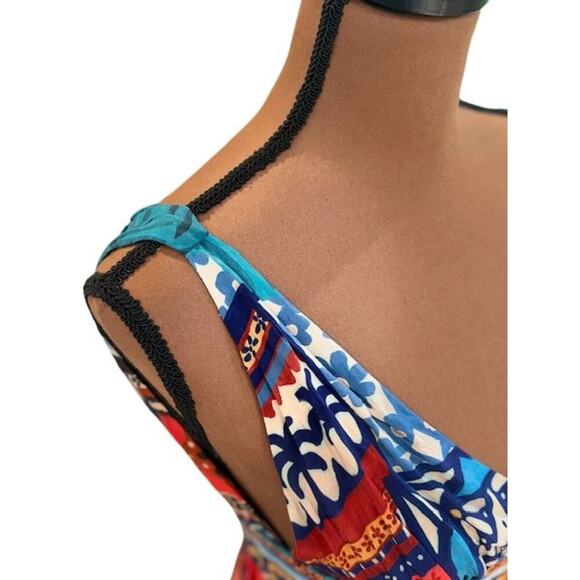 Farm Rio Sleeveless Forest Tiles V-Neck Midi Dress – Size XS - Picture 5 of 11